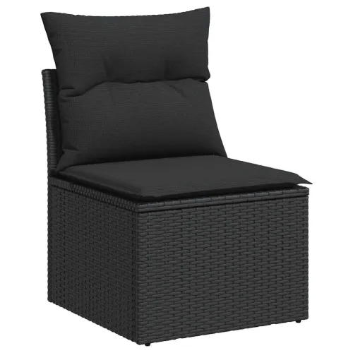 Vrtna garnitura - 12-dijelni set vrtnih sofa od poliratana s jastucima crni - Crna Bez stola 1 Cijena