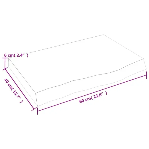Stolna ploča svjetlosmeđa 60x40x(2-6) cm tretirana hrastovina - Svjetlosmeđa 60 x 40 x 6 cm Cijena