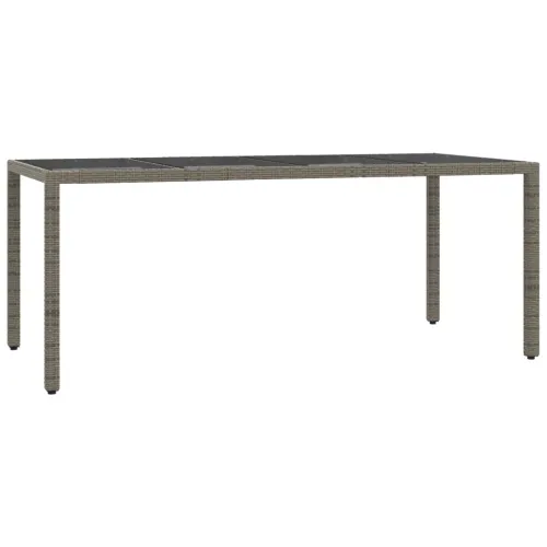 Vrtna garnitura - 7-dijelni vrtni blagovaonski set sivi od poliratana - Siva Dužina stola 190 cm 6 Cijena