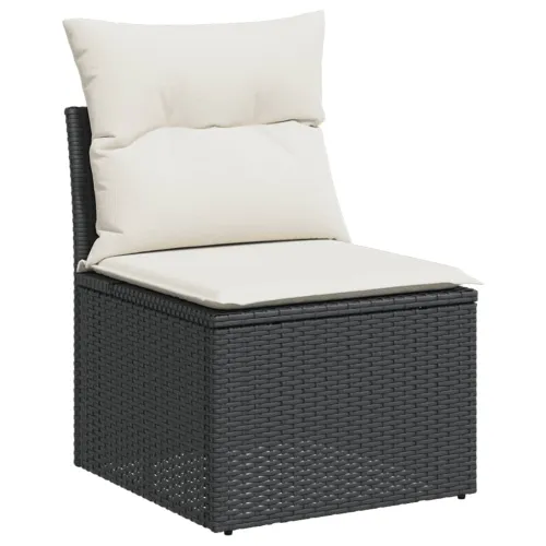 Vrtna garnitura - 8-dijelni set vrtnih sofa od poliratana s jastucima crni - Crna i krem 1 Cijena