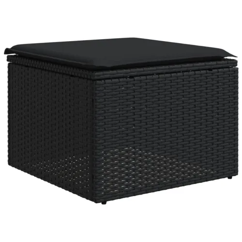 Vrtna garnitura - 8-dijelni set vrtnih sofa od poliratana s jastucima crni - Crna 1 Cijena