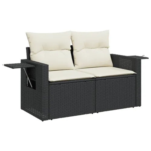 Vrtna garnitura - 8-dijelni set vrtnih sofa od poliratana s jastucima crni - Crna i krem 1 Cijena
