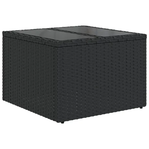 Vrtna garnitura - 6-dijelni set vrtnih sofa s jastucima crni od poliratana - Crna i krem Sa stolom 1 Cijena