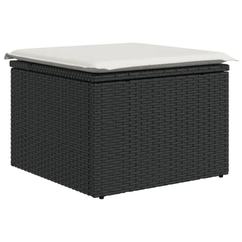 Vrtna garnitura - 10-dijelni set vrtnih sofa s jastucima crni od poliratana - Crna i krem 1 Cijena