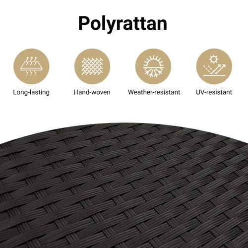 Vrtna garnitura - 7-dijelni set vrtnih sofa od poliratana s jastucima crni - Crna i krem bez spremišta 1 Cijena