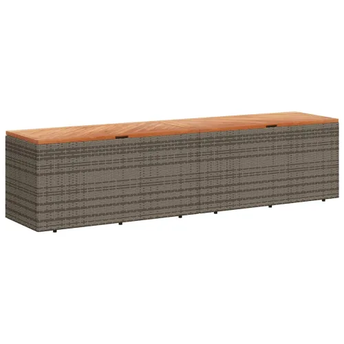 Vrtna kutija za pohranu siva 220x50x54 cm od poliratana i drva - Siva 220 x 50 x 54 cm Siva 220 x 50 x 54 cm Cijena