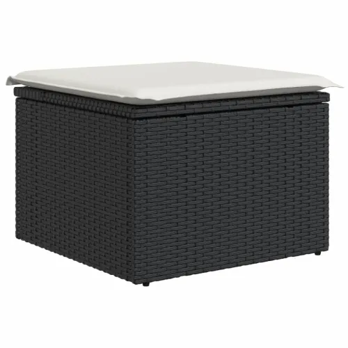 Vrtna garnitura - 11-dijelni set vrtnih sofa od poliratana s jastucima crni - Crna i krem Stakl 1 Cijena