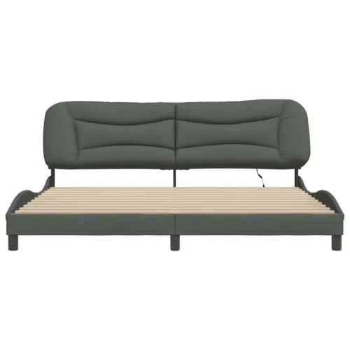 Okvir kreveta s LED-om bez madraca Hvar 200x200 cm od tkanine - Tamno siva 200 x 200 cm Tamno siva 200 x 200 cm Cijena