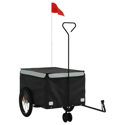 Prikolica za bicikl crno-siva 45 kg željezna - Siva 137 x 68 x 59 cm Cijena