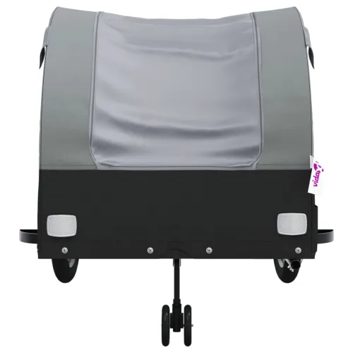 Prikolica za bicikl crno-siva 45 kg željezna - Siva 68 x 133 x 68 cm Cijena