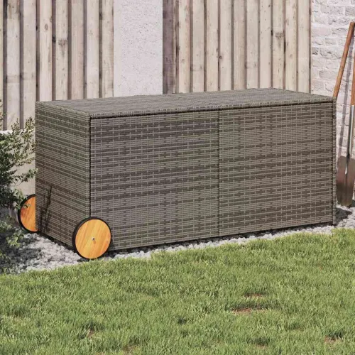 Vrtna kutija za pohranu s kotačima siva 283 L od poliratana - Siva 127 x 55 x 56/59.5 cm Siva 127 x 55 x 56/59.5 cm Cijena