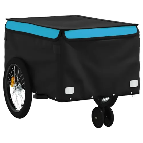 Prikolica za bicikl crno-plava 30 kg željezna - Plava 124 x 53 x 45 cm Cijena