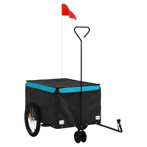 Prikolica za bicikl crno-plava 30 kg željezna - Plava 124 x 53 x 45 cm Cijena