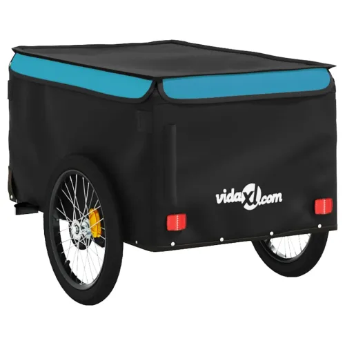 Prikolica za bicikl crno-plava 30 kg željezna - Plava 124 x 53 x 45 cm Cijena