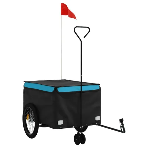 Prikolica za bicikl crno-plava 45 kg željezna - Plava 137 x 68 x 59 cm Cijena