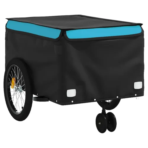 Prikolica za bicikl crno-plava 45 kg željezna - Plava 137 x 68 x 59 cm Cijena