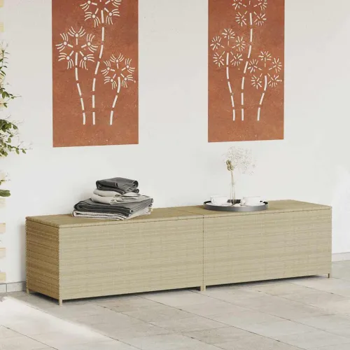 Vrtna kutija za pohranu prošarana bež 469 L od poliratana - Miješana bež 200 x 50 x 58 cm Miješana bež 200 x 50 x 58 cm Cijena