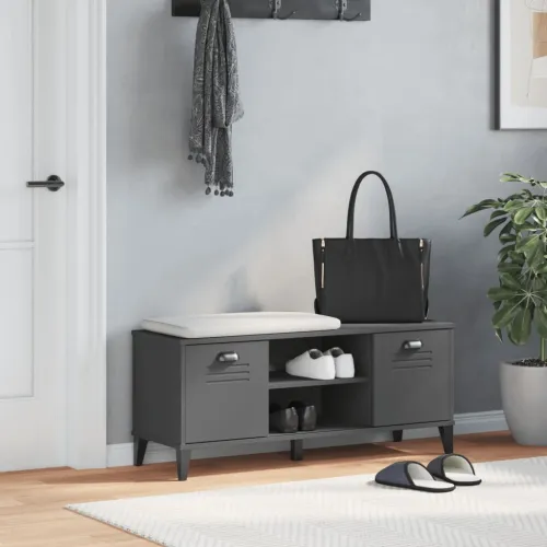 Klupa za cipele VIKEN antracit siva 106 x 35 x 45 cm drvena - Antracit siva Cijena