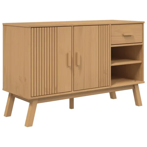 Komoda OLDEN smeđa 114 x 43 x 73,5 cm od masivne borovine - Smeđa 1 Smeđa Cijena