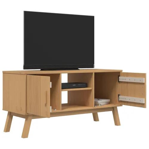 TV ormarić OLDEN smeđi 114 x 43 x 57 cm od masivne borovine - Smeđa Cijena
