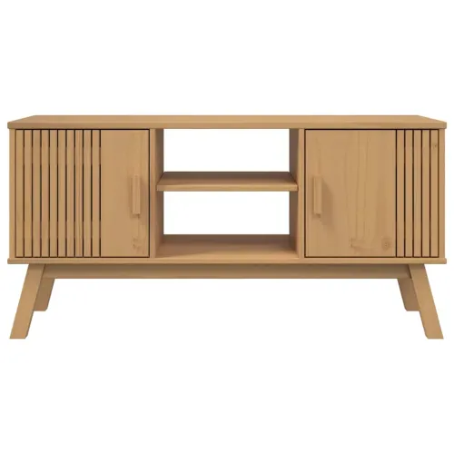 TV ormarić OLDEN smeđi 114 x 43 x 57 cm od masivne borovine - Smeđa Cijena