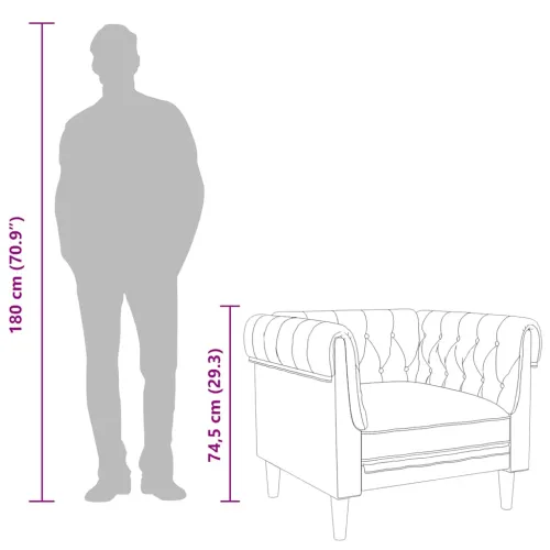 Fotelja Chesterfield plava od tkanine - Plava Sofa Cijena