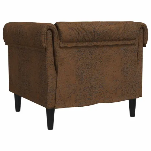 Fotelja Chesterfield smeđa od tkanine - Smeđa Sofa Cijena