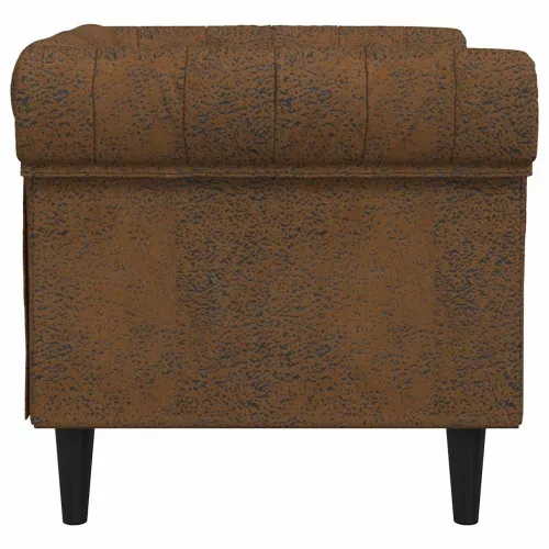Fotelja Chesterfield smeđa od tkanine - Smeđa Sofa Cijena