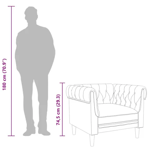 Fotelja Chesterfield smeđa od tkanine - Smeđa Sofa Cijena