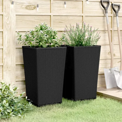 Vrtne sadilice 2 kom crne 32,5 x 32,5 x 57 cm od PP-a - Crna 2 Cijena