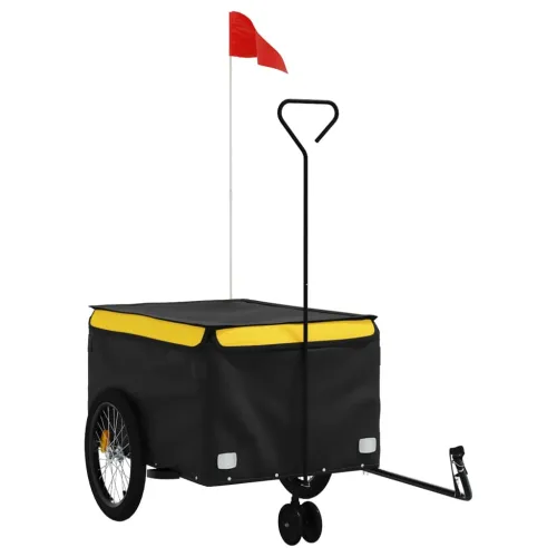 Prikolica za bicikl crno-žuta 45 kg željezna - Žuta 137 x 68 x 59 cm Cijena