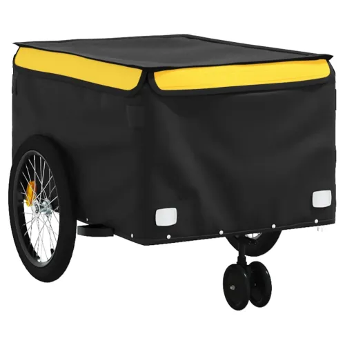 Prikolica za bicikl crno-žuta 45 kg željezna - Žuta 137 x 68 x 59 cm Cijena