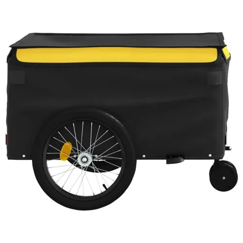 Prikolica za bicikl crno-žuta 45 kg željezna - Žuta 137 x 68 x 59 cm Cijena
