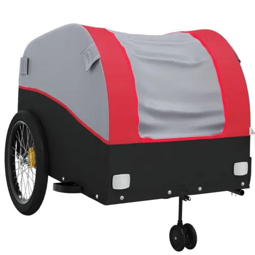 Prikolica za bicikl crno-crvena 45 kg željezna - Crvena 68 x 133 x 68 cm Cijena