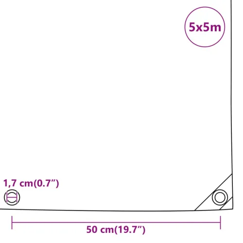 Cerada crna 5x5 m 650 g/m² - Crna 5 x 5 m with eyelets Cijena