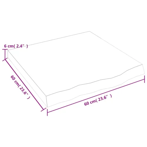 Stolna ploča tamnosmeđa 60x60x(2-6) cm tretirana hrastovina - Tamno smeđa 60 x 60 x 6 cm Cijena