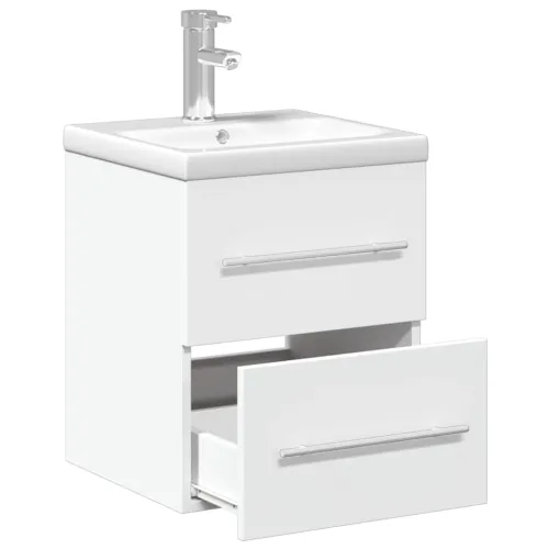 Kupaonski ormarić s ugrađenim Lavabo - Umivaonikom bijeli - Bijela 41 x 38.5 x 48 cm 1 Sa slavinom Cijena