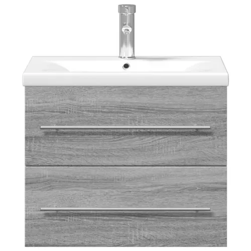 Kupaonski ormarić s ugrađenim Lavabo - Umivaonikom siva boja hrasta - Sivi hrast sonoma 60 x 38.5 x 48 cm Sa slavinom Cijena