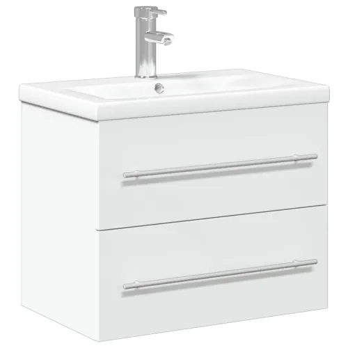 Kupaonski ormarić s ugrađenim Lavabo - Umivaonikom bijeli - Bijela 60 x 38.5 x 48 cm Sa slavinom Cijena