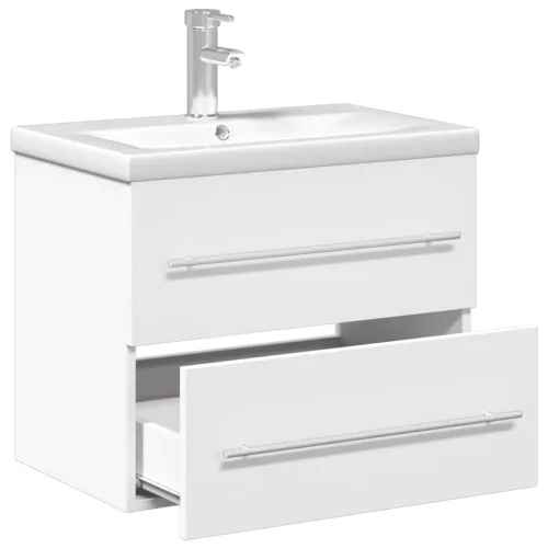 Kupaonski ormarić s ugrađenim Lavabo - Umivaonikom bijeli - Bijela 60 x 38.5 x 48 cm Sa slavinom Cijena