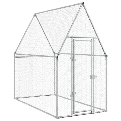 Kavez za kokoši srebrni 200 x 100 x 190 cm od pocinčanog čelika - 200 x 100 x 190 cm 1 200 x 100 x 190 cm Cijena