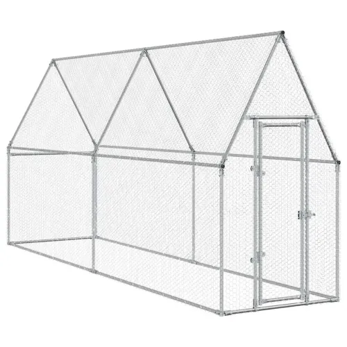 Kavez za kokoši srebrni 400 x 100 x 190 cm od pocinčanog čelika - 400 x 100 x 190 cm 1 400 x 100 x 190 cm Cijena