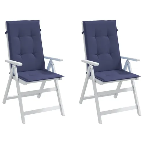 Jastuci za stolice s visokim naslonom 2 kom modri od tkanine - Modra 120 x 50 x 3 cm 2 Cijena
