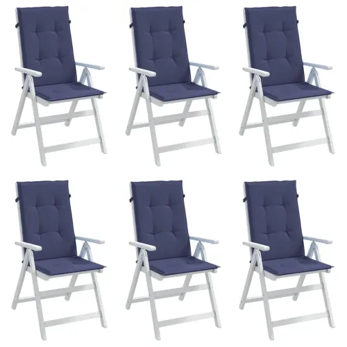Jastuci za stolice s visokim naslonom 6 kom modir od tkanine - Modra 120 x 50 x 3 cm 6 Cijena