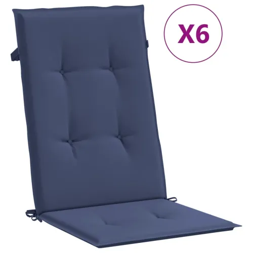 Jastuci za stolice s visokim naslonom 6 kom modir od tkanine - Modra 120 x 50 x 3 cm 6 Cijena