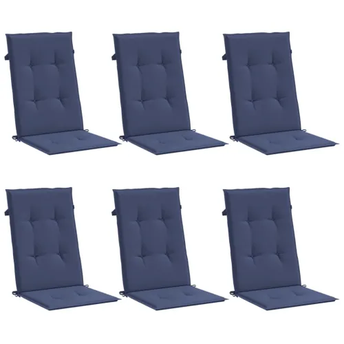 Jastuci za stolice s visokim naslonom 6 kom modir od tkanine - Modra 120 x 50 x 3 cm 6 Cijena