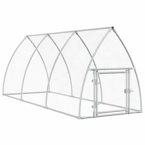 Kavez za kokoši srebrni 300 x 105 x 120 cm od pocinčanog čelika - 300 x 105 x 120 cm 300 x 105 x 120 cm Cijena