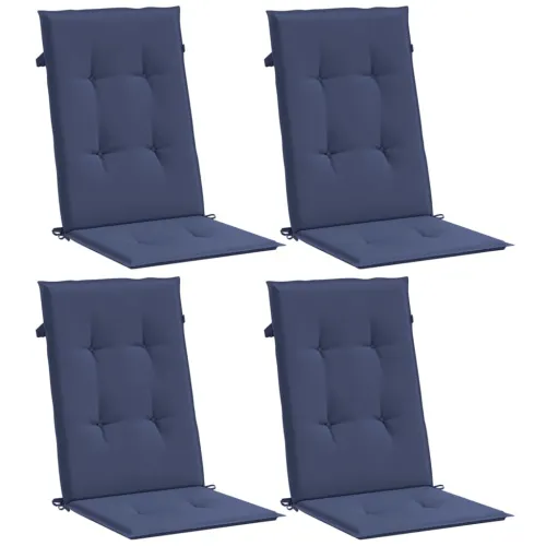 Jastuci za stolice s visokim naslonom 4 kom modri od tkanine - Modra 120 x 50 x 3 cm 4 Cijena