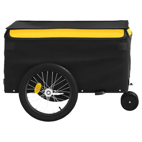 Prikolica za bicikl crno-žuta 30 kg željezna - Žuta 124 x 53 x 45 cm Cijena