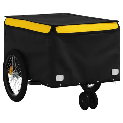 Prikolica za bicikl crno-žuta 30 kg željezna - Žuta 124 x 53 x 45 cm Cijena